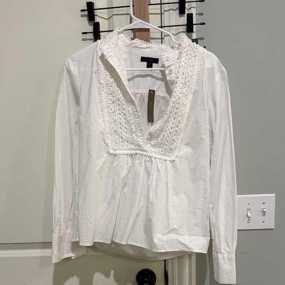 J. Crew Tops - J. Crew Ivory Blouse with Lace Detail